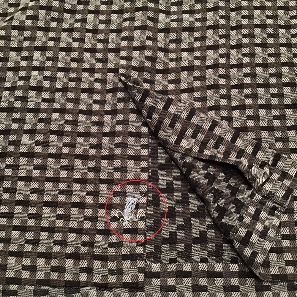 TB Silk Textured Cotton Short Sleeve‎ Plaid Check Shirt Button Down